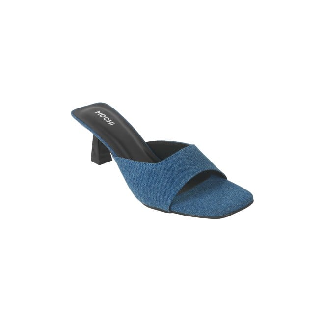 Mochi Women Blue Ethnic Slip Ons