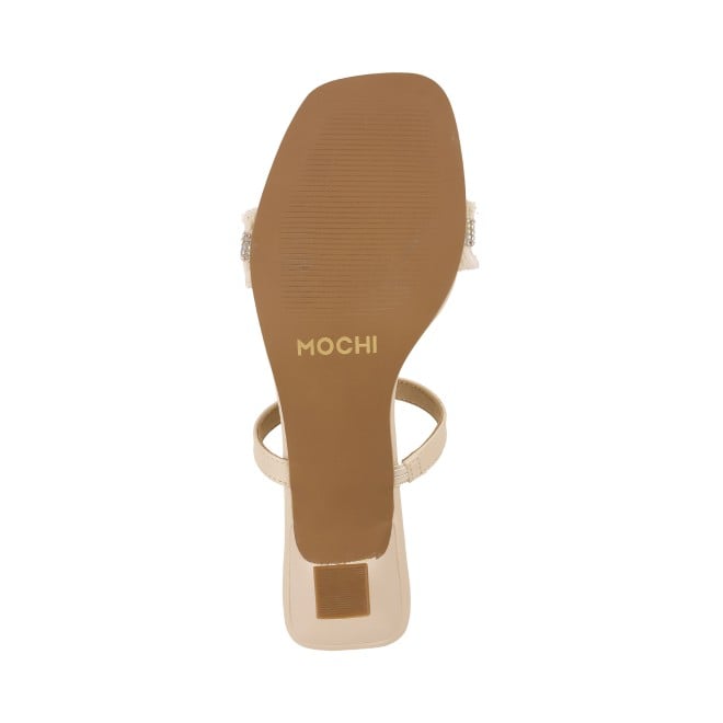 Mochi Women Beige Party Slip Ons (SKU: 40-284-20-36)