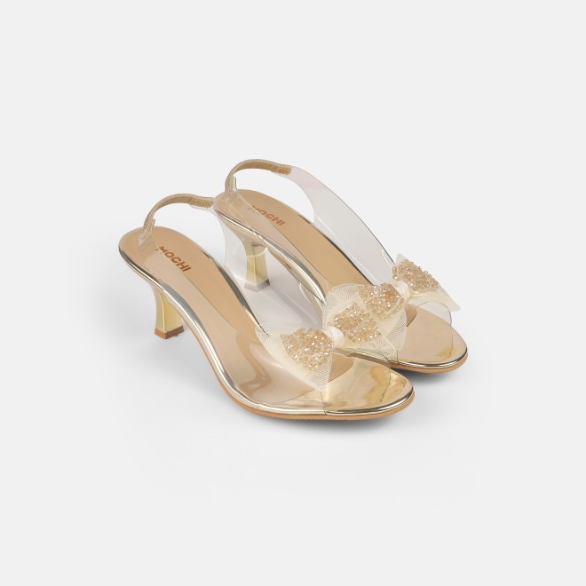 Mochi Women Gold Party Sandals (SKU: 40-297-15-37)