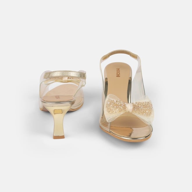 Mochi Women Gold Party Sandals (SKU: 40-297-15-37)