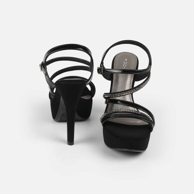 Mochi Women Black Party Sandals (SKU: 40-332-11-36)