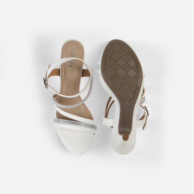 Mochi Women White Party Sandals (SKU: 40-332-16-36)