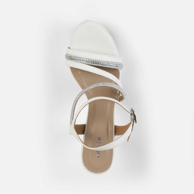 Mochi Women White Party Sandals (SKU: 40-332-16-36)