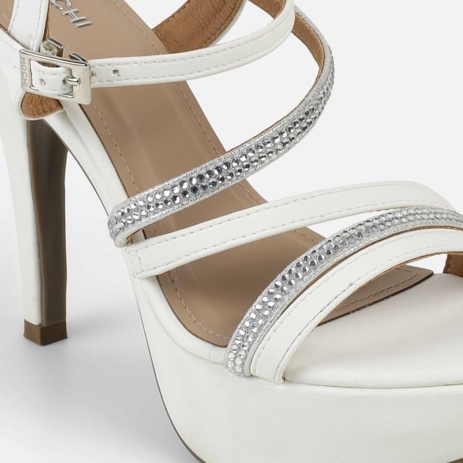 Mochi Women White Party Sandals (SKU: 40-332-16-36)