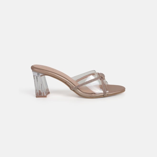 Mochi Women Rose-Gold Party Slip Ons (SKU: 40-337-52-38)