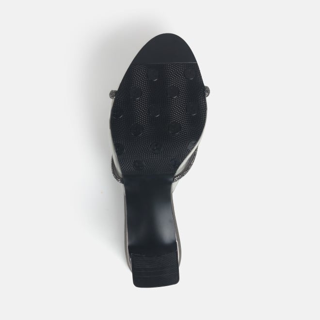 Mochi Women Gun-Metal Party Slip Ons (SKU: 40-337-29-36)