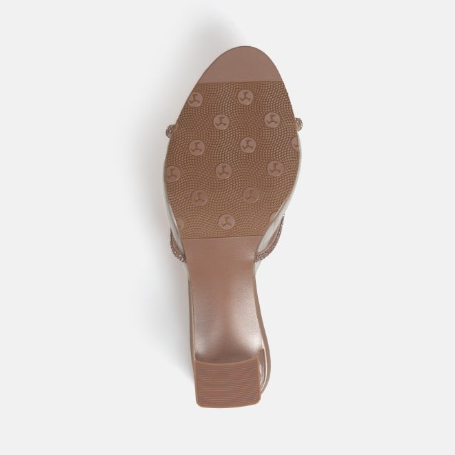 Mochi Women Rose-Gold Party Slip Ons (SKU: 40-337-52-38)