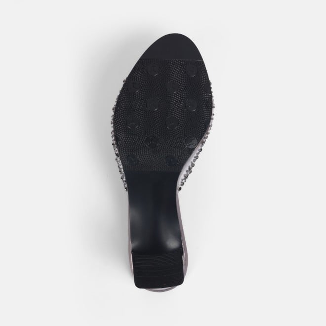 Mochi Women Gun-metal Party Slip Ons (SKU: 40-338-29-36)