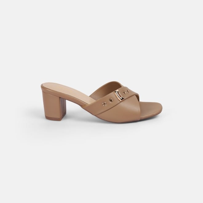 Mochi Women Tan Casual Slip Ons (SKU: 40-341-23-36)