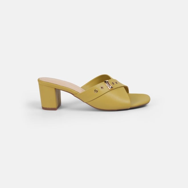 Mochi Women Yellow Casual Slip Ons (SKU: 40-341-33-37)
