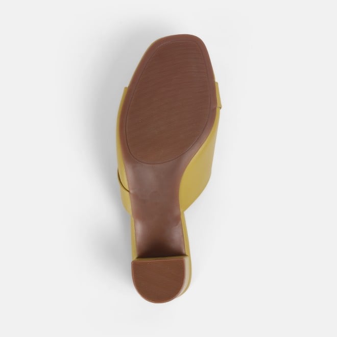 Mochi Women Yellow Casual Slip Ons (SKU: 40-341-33-37)