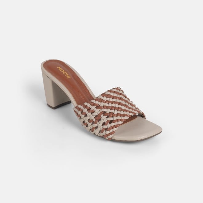 Mochi Women Beige Casual Slip Ons