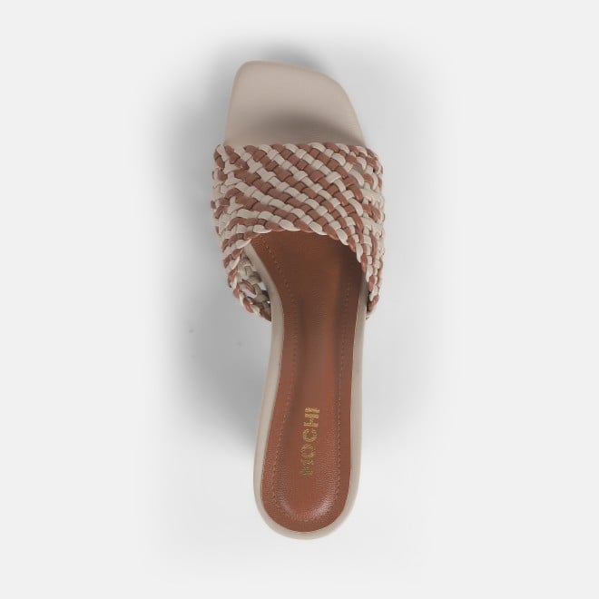 Mochi Women Beige Casual Slip Ons (SKU: 40-344-20-36)