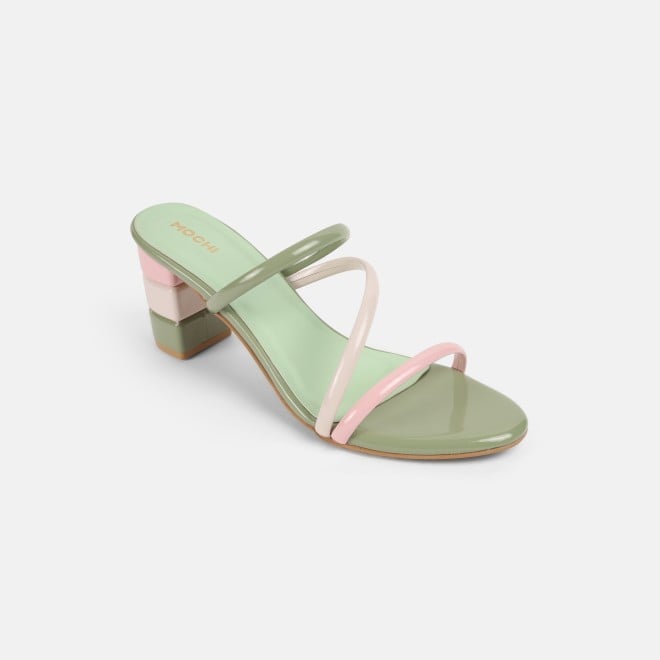 Mochi Women Green Casual Slip Ons