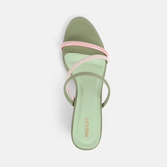 Mochi Women Green Casual Slip Ons (SKU: 40-349-21-36)