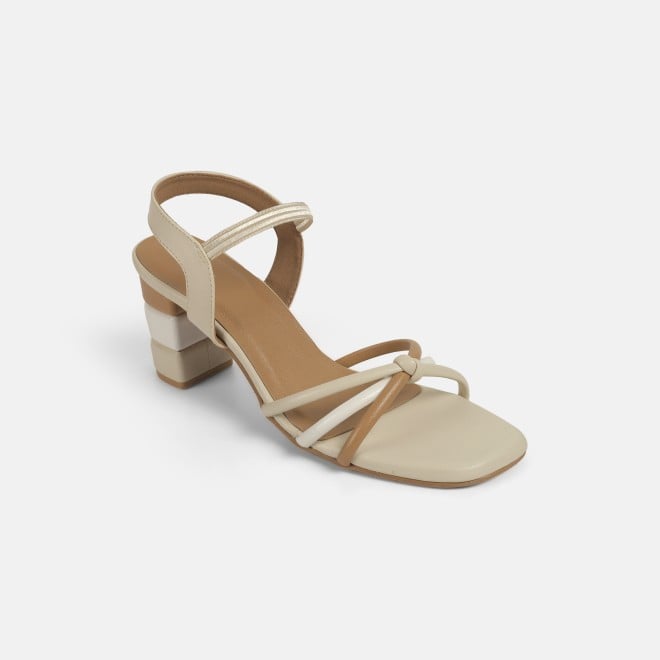 Mochi Women Beige Casual Sandals (SKU: 40-352-20-36)