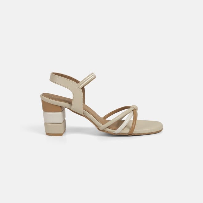 Mochi Women Beige Casual Sandals (SKU: 40-352-20-36)