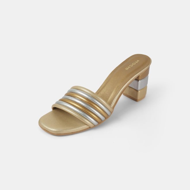 Mochi Women Gold Casual Slip Ons (SKU: 40-353-15-36)