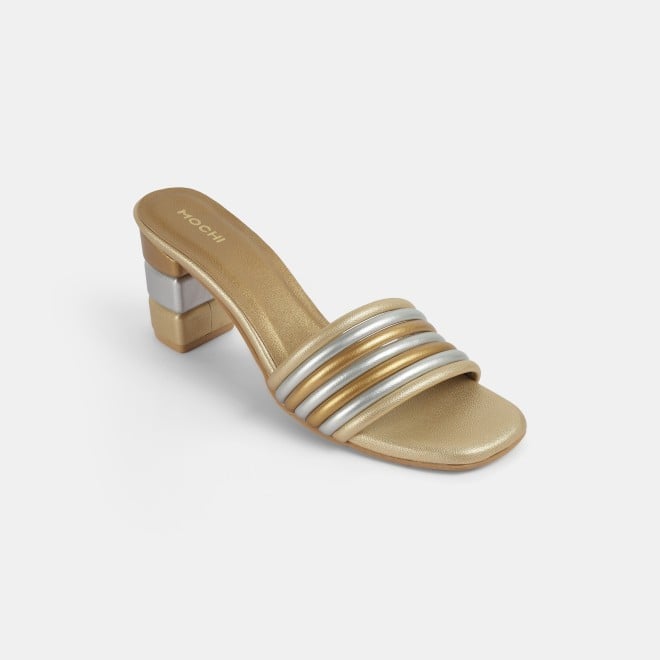 Mochi Women Gold Casual Slip Ons (SKU: 40-353-15-36)