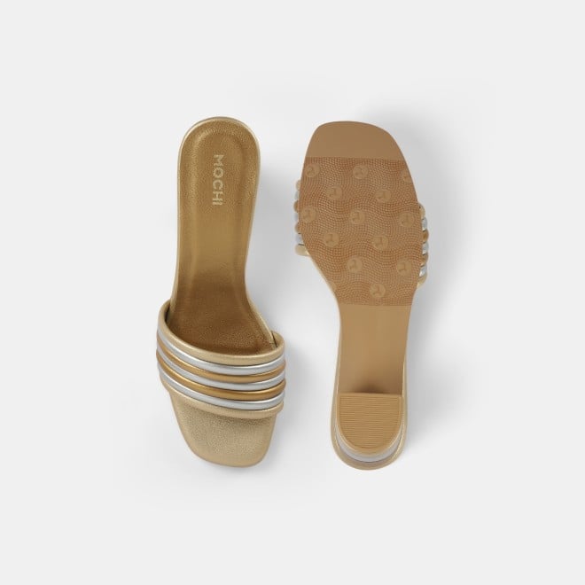 Mochi Women Gold Casual Slip Ons (SKU: 40-353-15-36)