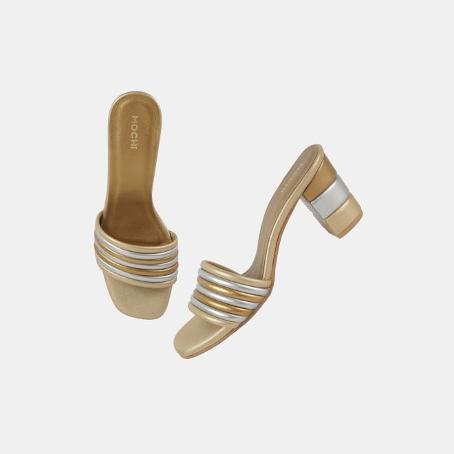 Mochi Women Gold Casual Slip Ons (SKU: 40-353-15-36)