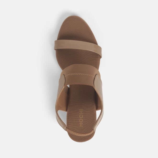 Mochi Women Beige Casual Sandals (SKU: 40-371-20-36)