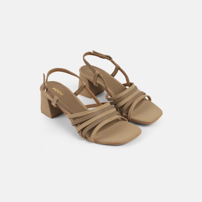 Mochi Women Beige Casual Sandals (SKU: 40-373-20-36)