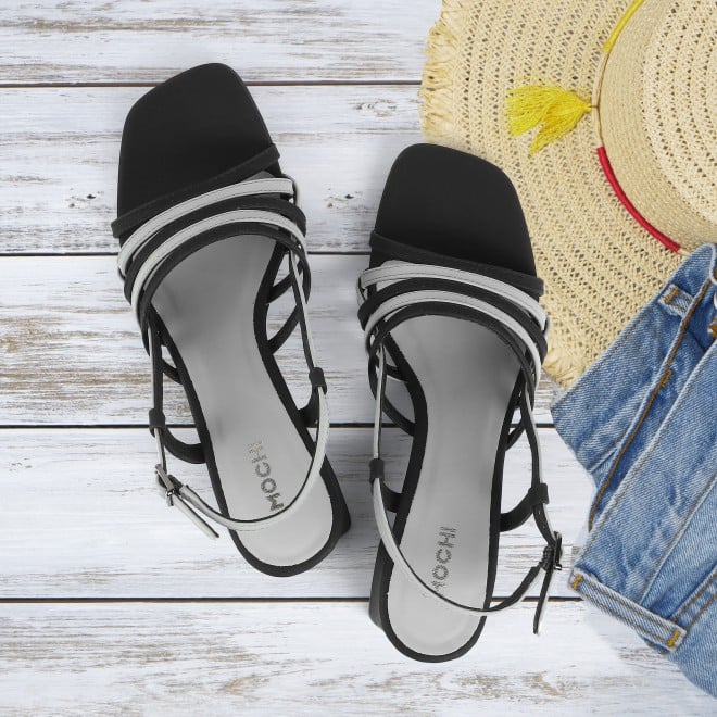 Mochi Women Black Casual Sandals