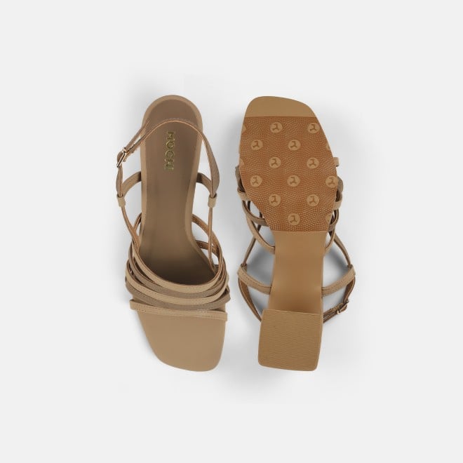 Mochi Women Beige Casual Sandals (SKU: 40-373-20-36)