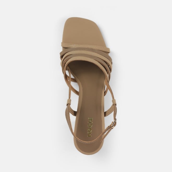 Mochi Women Beige Casual Sandals (SKU: 40-373-20-36)