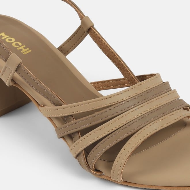 Mochi Women Beige Casual Sandals (SKU: 40-373-20-36)