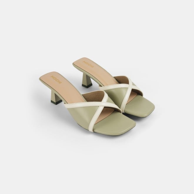 Mochi Women Olive Casual Slip Ons (SKU: 40-376-49-38)