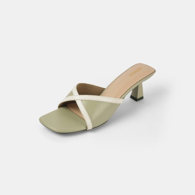 Mochi Women Olive Casual Slip Ons (SKU: 40-376-49-38)