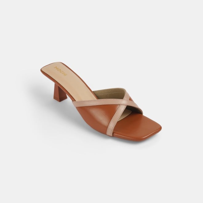 Mochi Women Tan Casual Slip Ons (SKU: 40-376-23-40)