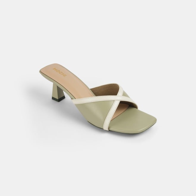 Mochi Women Olive Casual Slip Ons (SKU: 40-376-49-38)