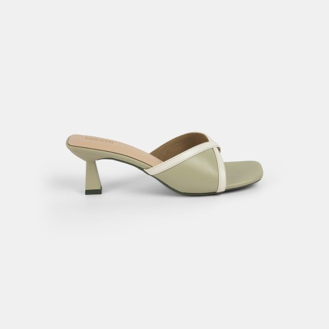 Mochi Women Olive Casual Slip Ons (SKU: 40-376-49-38)