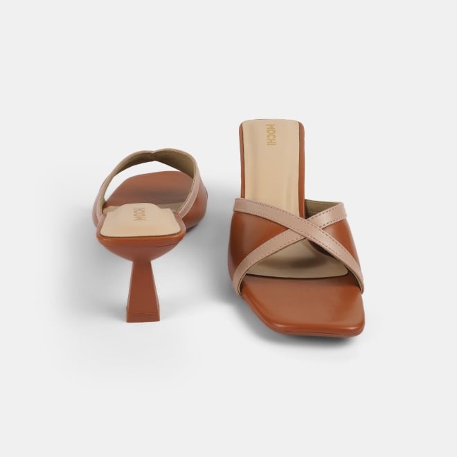 Mochi Women Tan Casual Slip Ons (SKU: 40-376-23-40)