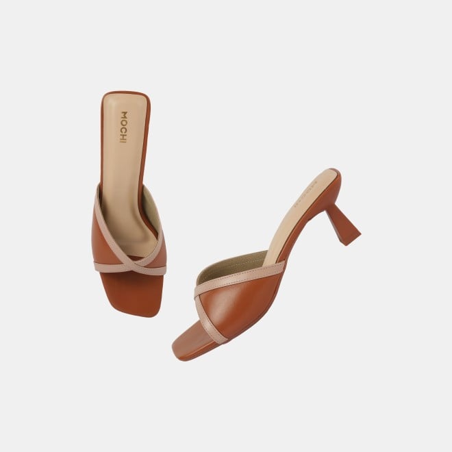Mochi Women Tan Casual Slip Ons (SKU: 40-376-23-40)