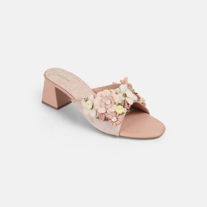 Mochi Women Pink Ethnic Slip Ons