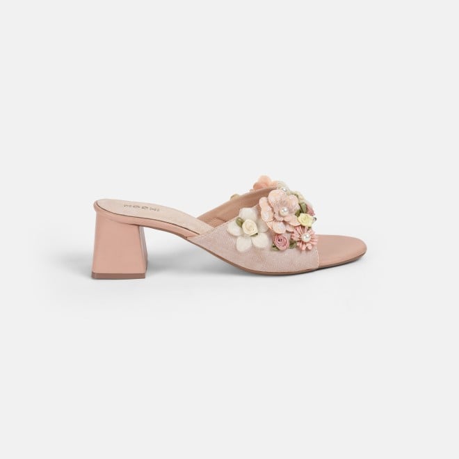 Mochi Women Pink Ethnic Slip Ons (SKU: 40-379-24-37)