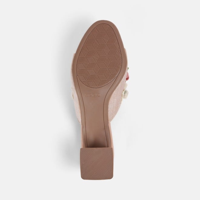 Mochi Women Pink Ethnic Slip Ons (SKU: 40-379-24-37)