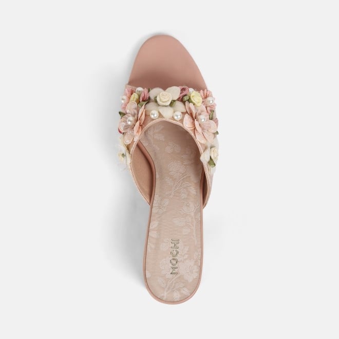 Mochi Women Pink Ethnic Slip Ons (SKU: 40-379-24-37)