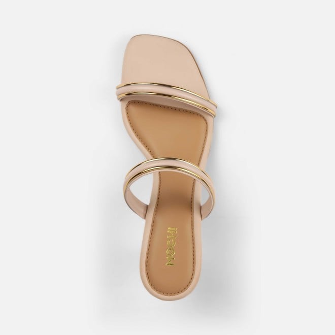 Mochi Women Beige Casual Slip Ons (SKU: 40-402-20-36)