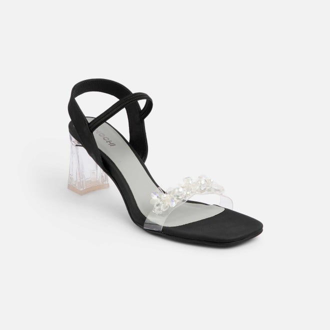 Mochi Women Black Casual Sandals