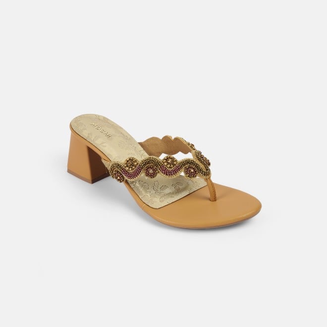 Mochi Women Antic-gold Ethnic Slip Ons (SKU: 40-404-28-36)