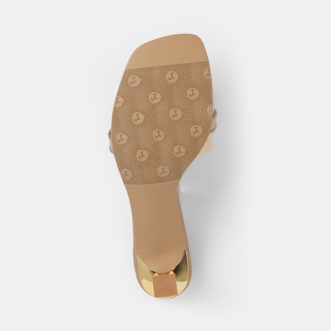 Mochi Women Beige Casual Slip Ons (SKU: 40-406-20-36)