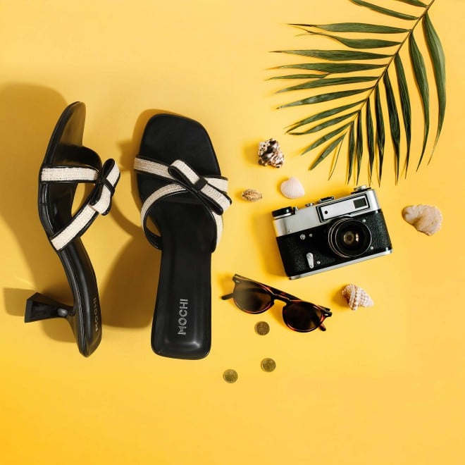 Mochi Women Black Casual Slip Ons