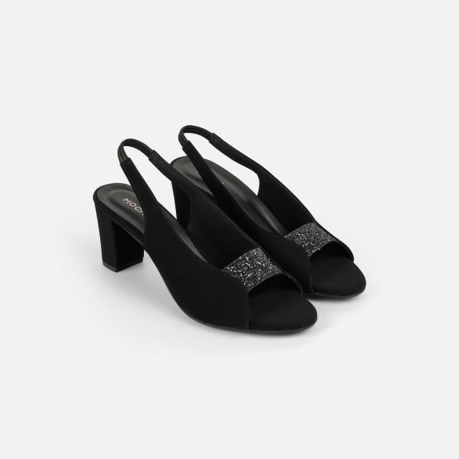 Mochi Women Black-suede Party Sandals (SKU: 40-424-34-36)