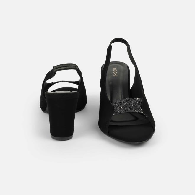 Mochi Women Black-suede Party Sandals (SKU: 40-424-34-36)