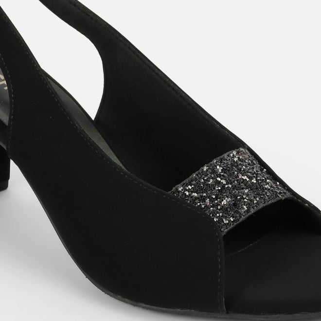 Mochi Women Black-suede Party Sandals (SKU: 40-424-34-36)